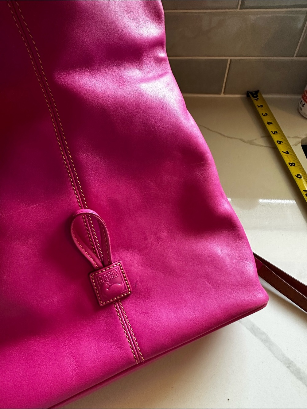 Women's Dooney &Bourke Hot Pink Leather Fold-Over Cross Body bag - Picture 11 of 14